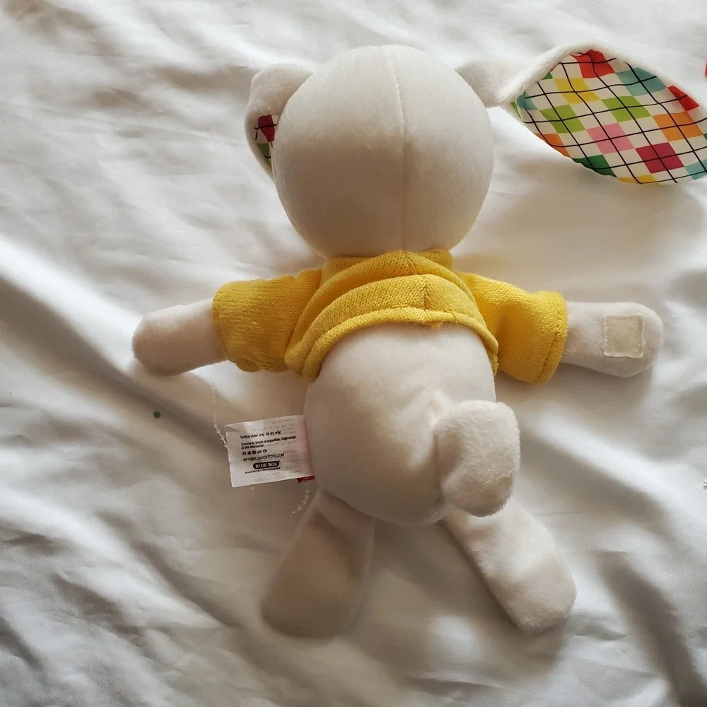 Plush Bunny Infantino Lovey Argyle Pattern Ears and Yellow Carrot Sweater Easter